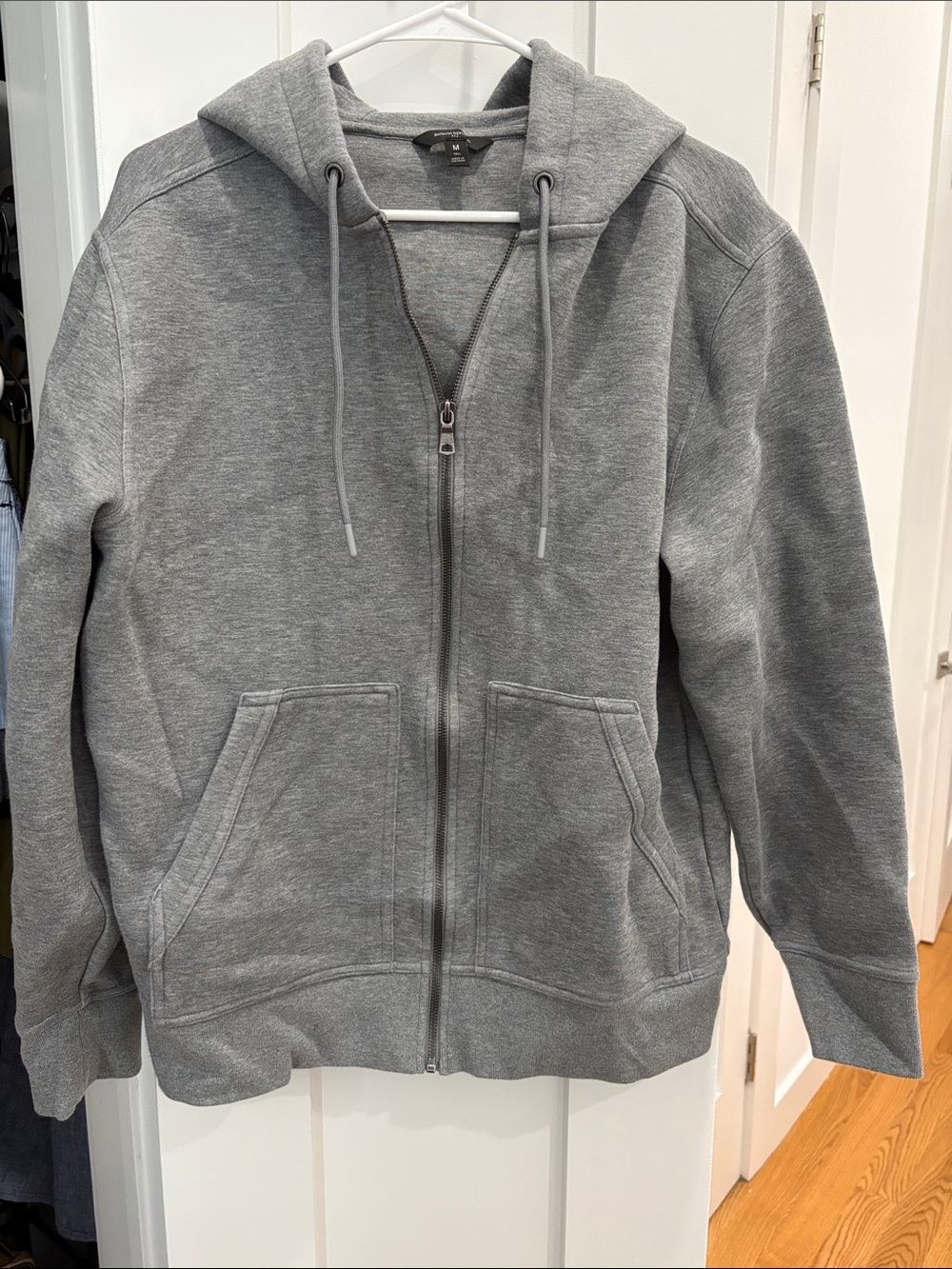 Banana Republic Men's Heather Gray Full-Zip Hooded Jacket